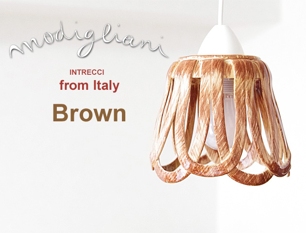 【Modigliani モディリアーニ】イタリア製陶器のランプシェードペンダントライト　ＩＮＴＬＡＭＰＣ/17　ブラウン