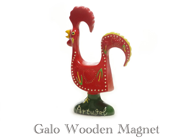 140930ポルトガルの幸せを呼ぶ雄鶏”ガロ”　木製マグネットレッド