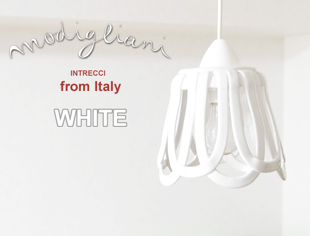 140610Modigliani モディリアーニイタリア製  陶器シェードのペンダントライト　ＩＮＴＬＡＭＰＣ17　ホワイト
