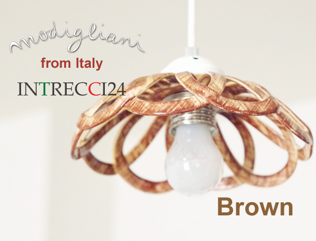141016【Modigliani モディリアーニ】イタリア製陶器のランプシェードペンダントライト　ＩＮＴＬＡＭＰＣ22　ブラウン