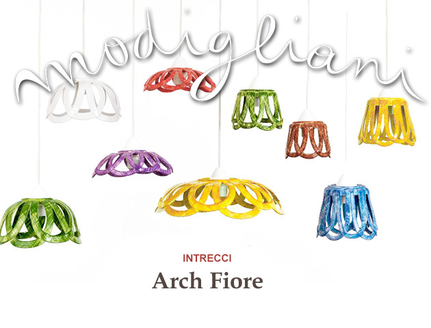150108ペンダントライト イタリア製　陶器製 Modigliani モディリアーニ ＩＮTRECCI Arch Fioreレッド（赤）